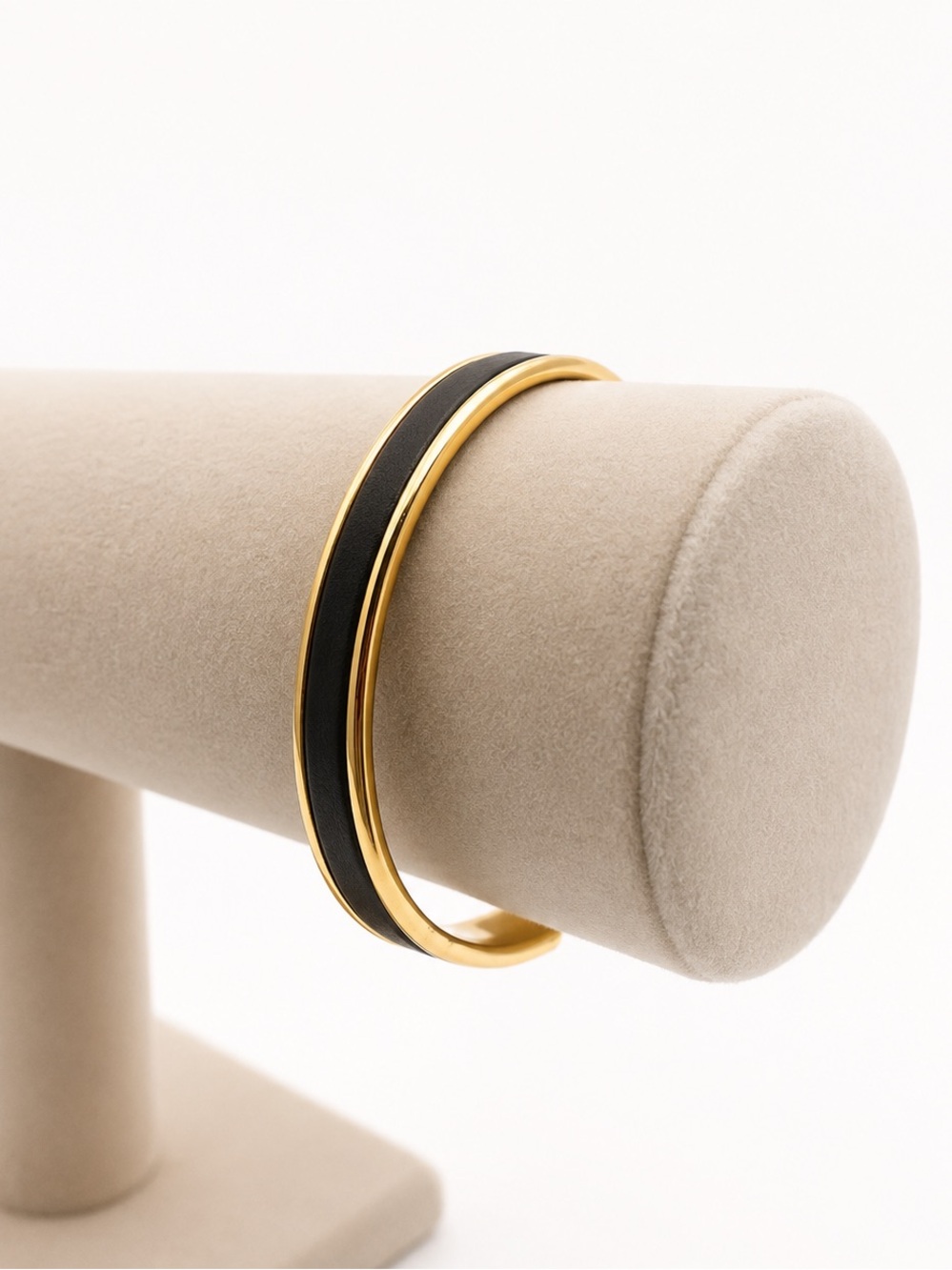 Vintage Gold and Black Double-Strip Bangle Bracelet